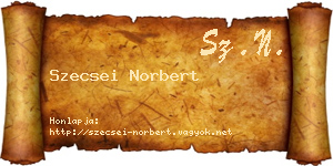 Szecsei Norbert névjegykártya