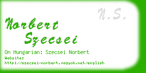 norbert szecsei business card